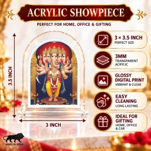 Panchamuk L Shape Acrylic Showpiece 3 X 3.5 Inch For Home, Office And Car (F175812) Panchamuk L Shape Acrylic Showpiece 3 X 3.5 Inch For Home, Office And Car (F175812)
