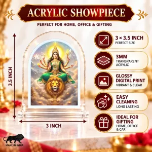 Durga Maa L Shape Acrylic Showpiece 3 X 3.5 Inch For Home, Office And Car (F175820) Durga Maa L Shape Acrylic Showpiece 3 X 3.5 Inch For Home, Office And Car (F175820)