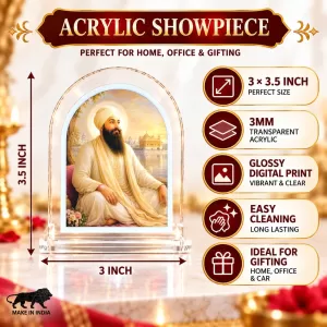 Guru Nanak Ji L Shape Acrylic Showpiece 3 X 3.5 Inch For Home, Office And Car (F175829) Guru Nanak Ji L Shape Acrylic Showpiece 3 X 3.5 Inch For Home, Office And Car (F175829)