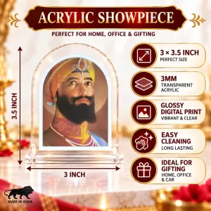 Guru Gobind Singh L Shape Acrylic Showpiece 3 X 3.5 Inch For Home, Office And Car (F175831) Guru Gobind Singh L Shape Acrylic Showpiece 3 X 3.5 Inch For Home, Office And Car (F175831)