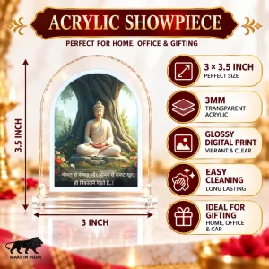 Buddha L Shape Acrylic Showpiece 3 X 3.5 Inch For Home, Office And Car (F175843)