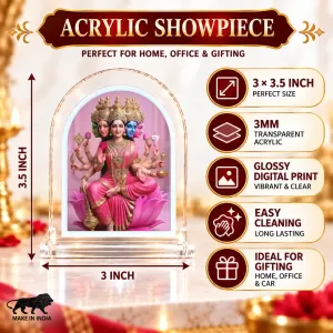 Gayatri Mata L Shape Acrylic Showpiece 3 X 3.5 Inch For Home, Office And Car (F175844)