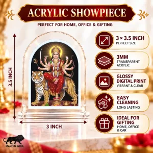 Durga Maa L Shape Acrylic Showpiece 3 X 3.5 Inch For Home, Office And Car (F175846) Durga Maa L Shape Acrylic Showpiece 3 X 3.5 Inch For Home, Office And Car (F175846)