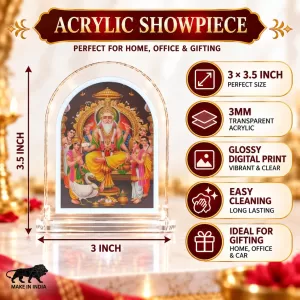 Lord Vishakarma L Shape Acrylic Showpiece 3 X 3.5 Inch For Home, Office And Car (F175848)