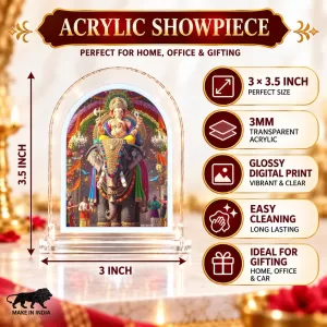 Lord Ganesha L Shape Acrylic Showpiece 3 X 3.5 Inch For Home, Office And Car (F175849) Lord Ganesha L Shape Acrylic Showpiece 3 X 3.5 Inch For Home, Office And Car (F175849)