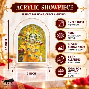 Radha Rani L Shape Acrylic Showpiece 3 X 3.5 Inch For Home, Office And Car (F175865)