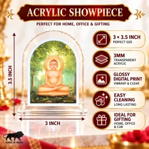 Lord Buddha L Shape Acrylic Showpiece 3 X 3.5 Inch For Home, Office And Car (F175878) Lord Buddha L Shape Acrylic Showpiece 3 X 3.5 Inch For Home, Office And Car (F175878)