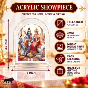 Shiva Parvati L Shape Acrylic Showpiece 3 X 3.5 Inch For Home, Office And Car (F175882) Shiva Parvati L Shape Acrylic Showpiece 3 X 3.5 Inch For Home, Office And Car (F175882)