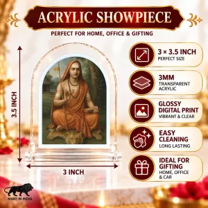 Adi Shankaracharya L Shape Acrylic Showpiece 3 X 3.5 Inch For Home, Office And Car (F175895)
