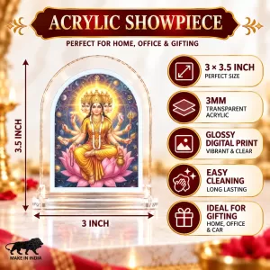 Gayatri Mata L Shape Acrylic Showpiece 3 X 3.5 Inch For Home, Office And Car (F175901)