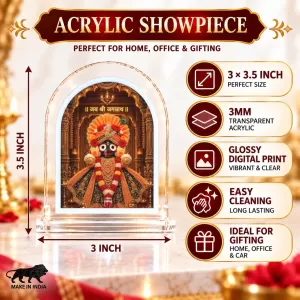 Lord Jagannath L Shape Acrylic Showpiece 3 X 3.5 Inch For Home, Office And Car (F175906) Lord Jagannath L Shape Acrylic Showpiece 3 X 3.5 Inch For Home, Office And Car (F175906)