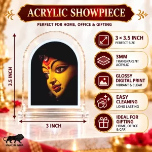 Durga Maa L Shape Acrylic Showpiece 3 X 3.5 Inch For Home, Office And Car (F175914) Durga Maa L Shape Acrylic Showpiece 3 X 3.5 Inch For Home, Office And Car (F175914)