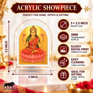 Goddess Lakshmi L Shape Acrylic Showpiece 3 X 3.5 Inch For Home, Office And Car (F175922) Goddess Lakshmi L Shape Acrylic Showpiece 3 X 3.5 Inch For Home, Office And Car (F175922)