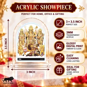 Durga Maa L Shape Acrylic Showpiece 3 X 3.5 Inch For Home, Office And Car (F175936) Durga Maa L Shape Acrylic Showpiece 3 X 3.5 Inch For Home, Office And Car (F175936)