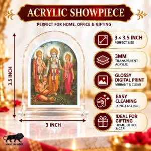 Ram Darbar L Shape Acrylic Showpiece 3 X 3.5 Inch For Home, Office And Car (F175937) Ram Darbar L Shape Acrylic Showpiece 3 X 3.5 Inch For Home, Office And Car (F175937)