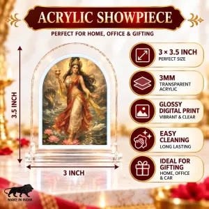 Goddess Ganaga L Shape Acrylic Showpiece 3 X 3.5 Inch For Home, Office And Car (F175942) Goddess Ganaga L Shape Acrylic Showpiece 3 X 3.5 Inch For Home, Office And Car (F175942)