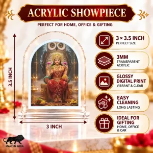 Lakshmi Maa L Shape Acrylic Showpiece 3 X 3.5 Inch For Home, Office And Car (F175943) Lakshmi Maa L Shape Acrylic Showpiece 3 X 3.5 Inch For Home, Office And Car (F175943)