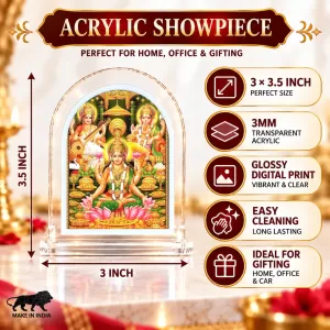 Maa Lakshmi L Shape Acrylic Showpiece 3 X 3.5 Inch For Home, Office And Car (F175944) Maa Lakshmi L Shape Acrylic Showpiece 3 X 3.5 Inch For Home, Office And Car (F175944)