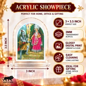 Maa Durga L Shape Acrylic Showpiece 3 X 3.5 Inch For Home, Office And Car (F175945) Maa Durga L Shape Acrylic Showpiece 3 X 3.5 Inch For Home, Office And Car (F175945)