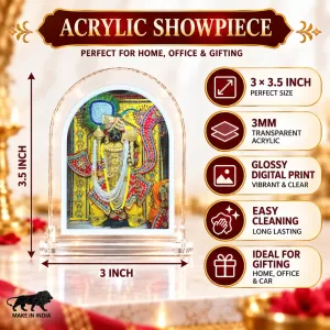 Lord Dwarikadhish L Shape Acrylic Showpiece 3 X 3.5 Inch For Home, Office And Car (F175965) Lord Dwarikadhish L Shape Acrylic Showpiece 3 X 3.5 Inch For Home, Office And Car (F175965)