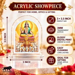 Surya Dev L Shape Acrylic Showpiece 3 X 3.5 Inch For Home, Office And Car (F175983) Surya Dev L Shape Acrylic Showpiece 3 X 3.5 Inch For Home, Office And Car (F175983)