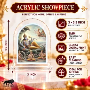 Shree Narayan L Shape Acrylic Showpiece 3 X 3.5 Inch For Home, Office And Car (F175988) Shree Narayan L Shape Acrylic Showpiece 3 X 3.5 Inch For Home, Office And Car (F175988)