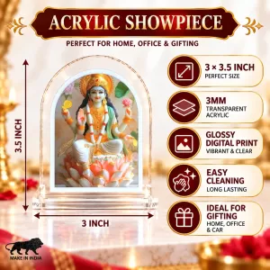 Goddess Lakshmi L Shape Acrylic Showpiece 3 X 3.5 Inch For Home, Office And Car (F175994) Goddess Lakshmi L Shape Acrylic Showpiece 3 X 3.5 Inch For Home, Office And Car (F175994)