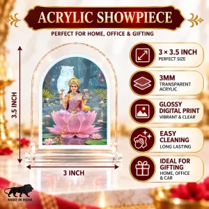 Goddess Lakshmi L Shape Acrylic Showpiece 3 X 3.5 Inch For Home, Office And Car (F175995) Goddess Lakshmi L Shape Acrylic Showpiece 3 X 3.5 Inch For Home, Office And Car (F175995)