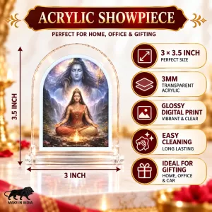 Shiva Parvati L Shape Acrylic Showpiece 3 X 3.5 Inch For Home, Office And Car (F175996) Shiva Parvati L Shape Acrylic Showpiece 3 X 3.5 Inch For Home, Office And Car (F175996)