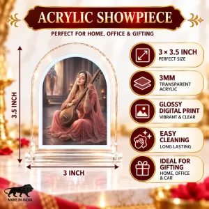 Mirabai L Shape Acrylic Showpiece 3 X 3.5 Inch For Home, Office And Car (F175998)