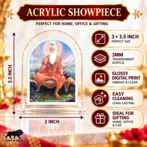 Adi Shankaracharya L Shape Acrylic Showpiece 3 X 3.5 Inch For Home, Office And Car (F176018)