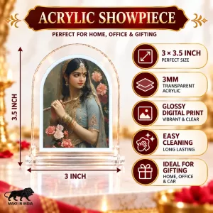 Radha L Shape Acrylic Showpiece 3 X 3.5 Inch For Home, Office And Car (F176019)