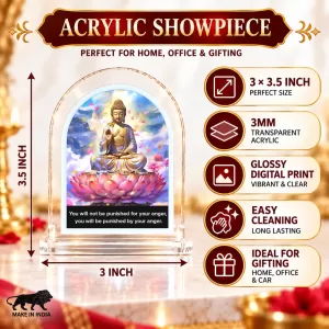 Buddha L Shape Acrylic Showpiece 3 X 3.5 Inch For Home, Office And Car (F176024)