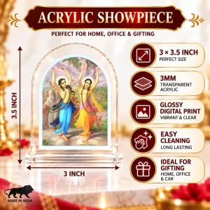 Shree Chaitannya L Shape Acrylic Showpiece 3 X 3.5 Inch For Home, Office And Car (F176026)