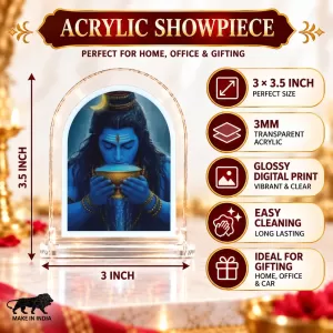 Lord Shiva L Shape Acrylic Showpiece 3 X 3.5 Inch For Home, Office And Car (F176027) Lord Shiva L Shape Acrylic Showpiece 3 X 3.5 Inch For Home, Office And Car (F176027)