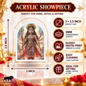 Durga Maa L Shape Acrylic Showpiece 3 X 3.5 Inch For Home, Office And Car (F176029) Durga Maa L Shape Acrylic Showpiece 3 X 3.5 Inch For Home, Office And Car (F176029)