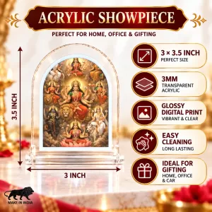 Maa Durga L Shape Acrylic Showpiece 3 X 3.5 Inch For Home, Office And Car (F176031) Maa Durga L Shape Acrylic Showpiece 3 X 3.5 Inch For Home, Office And Car (F176031)