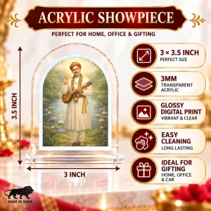 Shree Namdev Maharaj L Shape Acrylic Showpiece 3 X 3.5 Inch For Home, Office And Car (F176035) Shree Namdev Maharaj L Shape Acrylic Showpiece 3 X 3.5 Inch For Home, Office And Car (F176035)