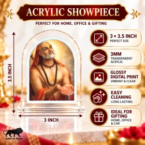 Adi Shankaracharya L Shape Acrylic Showpiece 3 X 3.5 Inch For Home, Office And Car (F176044)