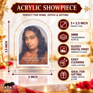 Paramahansa Yogananda L Shape Acrylic Showpiece 3 X 3.5 Inch For Home, Office And Car (F176048) Paramahansa Yogananda L Shape Acrylic Showpiece 3 X 3.5 Inch For Home, Office And Car (F176048)