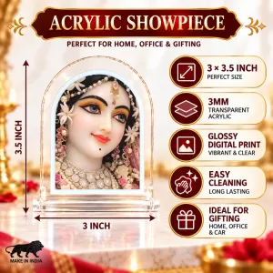 Shree Radha L Shape Acrylic Showpiece 3 X 3.5 Inch For Home, Office And Car (F176058) Shree Radha L Shape Acrylic Showpiece 3 X 3.5 Inch For Home, Office And Car (F176058)