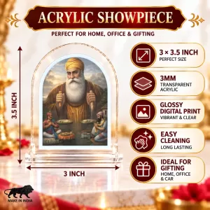 Guru Nanak Ji L Shape Acrylic Showpiece 3 X 3.5 Inch For Home, Office And Car (F176060) Guru Nanak Ji L Shape Acrylic Showpiece 3 X 3.5 Inch For Home, Office And Car (F176060)