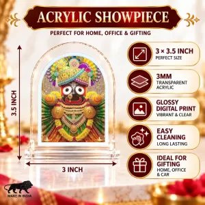 Lord Jagannath L Shape Acrylic Showpiece 3 X 3.5 Inch For Home, Office And Car (F176061) Lord Jagannath L Shape Acrylic Showpiece 3 X 3.5 Inch For Home, Office And Car (F176061)