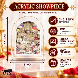 Goddess Chamundeshwari L Shape Acrylic Showpiece 3 X 3.5 Inch For Home, Office And Car (F176075) Goddess Chamundeshwari L Shape Acrylic Showpiece 3 X 3.5 Inch For Home, Office And Car (F176075)