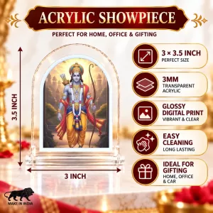 Lord Rama L Shape Acrylic Showpiece 3 X 3.5 Inch For Home, Office And Car (F176078) Lord Rama L Shape Acrylic Showpiece 3 X 3.5 Inch For Home, Office And Car (F176078)