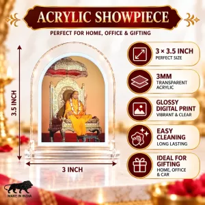 Jagadguru Kripalu Maharaj L Shape Acrylic Showpiece 3 X 3.5 Inch For Home, Office And Car (F176106) Jagadguru Kripalu Maharaj L Shape Acrylic Showpiece 3 X 3.5 Inch For Home, Office And Car (F176106)