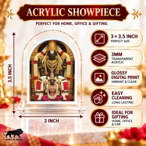 Lord Venkatswar L Shape Acrylic Showpiece 3 X 3.5 Inch For Home, Office And Car (F176109)