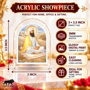 Guru Nanak Ji L Shape Acrylic Showpiece 3 X 3.5 Inch For Home, Office And Car (F176114) Guru Nanak Ji L Shape Acrylic Showpiece 3 X 3.5 Inch For Home, Office And Car (F176114)