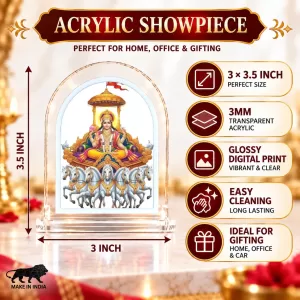 Surya Dev L Shape Acrylic Showpiece 3 X 3.5 Inch For Home, Office And Car (F176137) Surya Dev L Shape Acrylic Showpiece 3 X 3.5 Inch For Home, Office And Car (F176137)