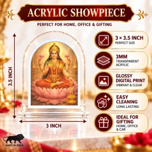 Goddess Lakshmi L Shape Acrylic Showpiece 3 X 3.5 Inch For Home, Office And Car (F176160) Goddess Lakshmi L Shape Acrylic Showpiece 3 X 3.5 Inch For Home, Office And Car (F176160)